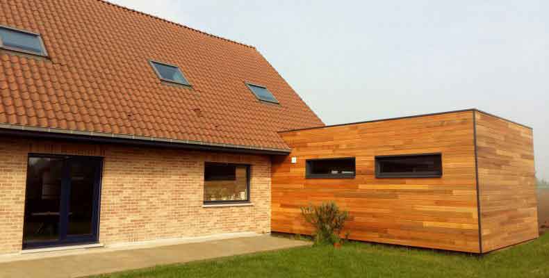 Photo d'une extension de maison modulaire VERTIGA