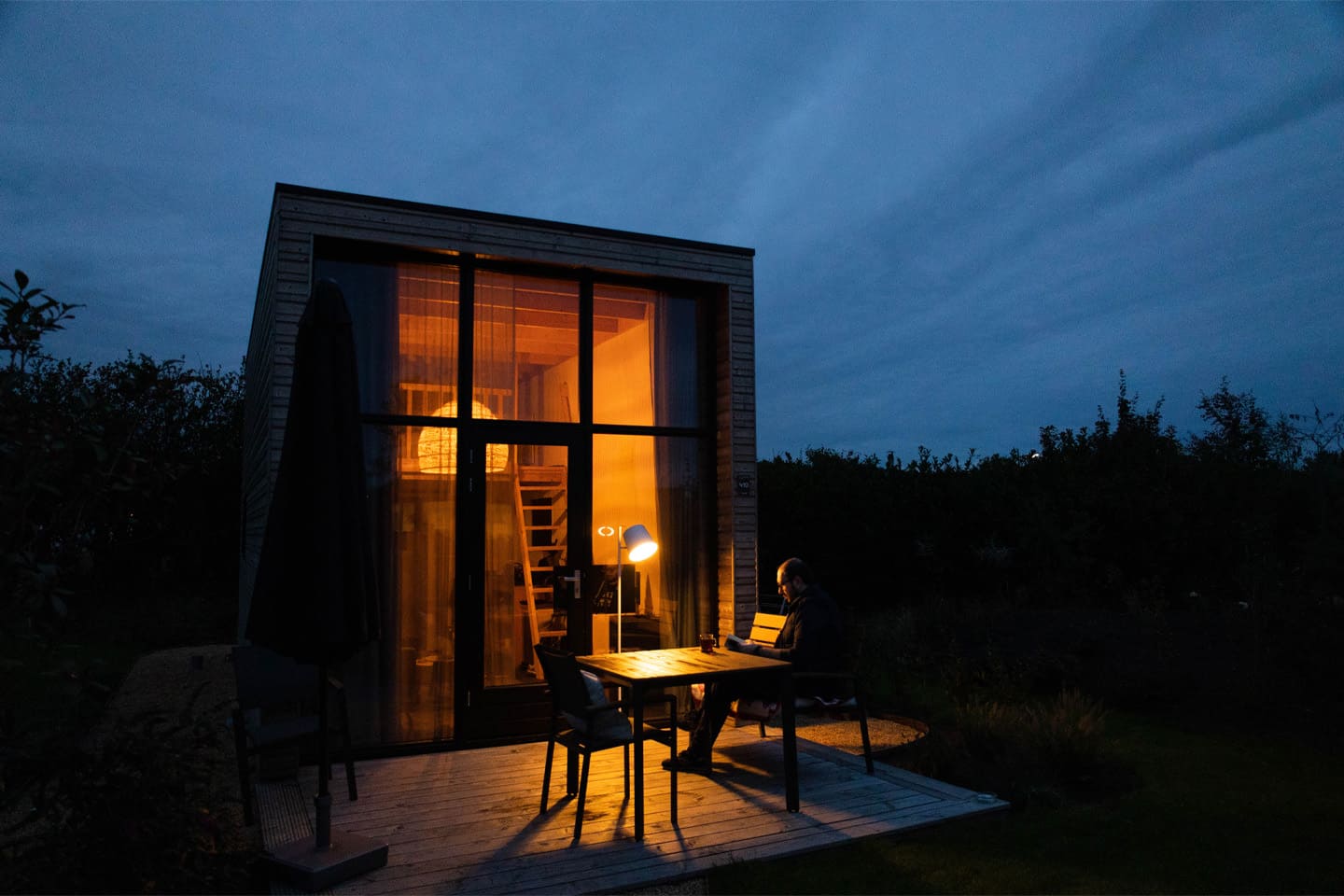 Photo d'une maison modulaire VERTIGA un soir